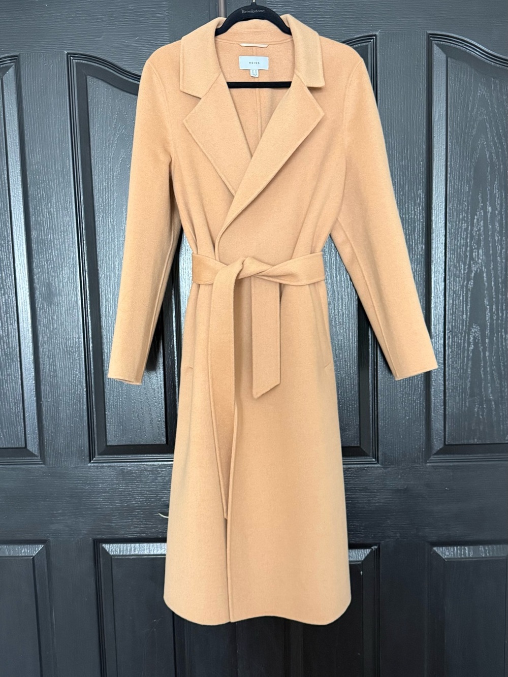 Reiss Camel Wrap Belted Long Coat Dress